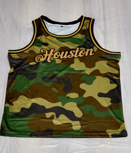 HOUSTON JERSEY--Camo Old Gold-Black Authentic Throwback