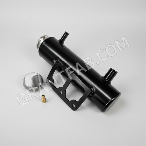 Black metal mechanical component with silver parts on a white background