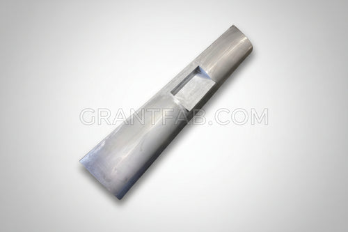 A silver aftermarket roll pan for a vehicle, designed to fit a Chevrolet Avalanche, with a light integrated in the center box area.