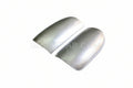 A pair of silver metal taillight fillers for a Toyota Tacoma vehicle.