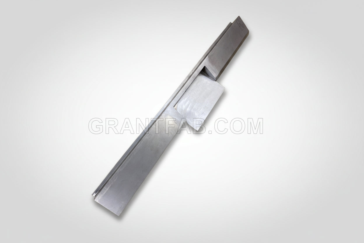 A silver pickup truck rollpan, likely made of metal