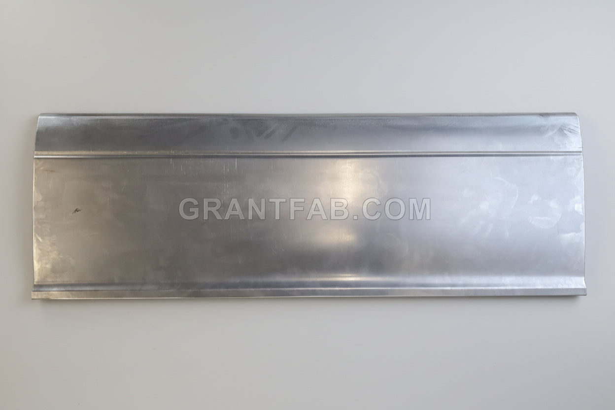 A silver tailgate skin for an 82-93 S-10 Chevy Truck