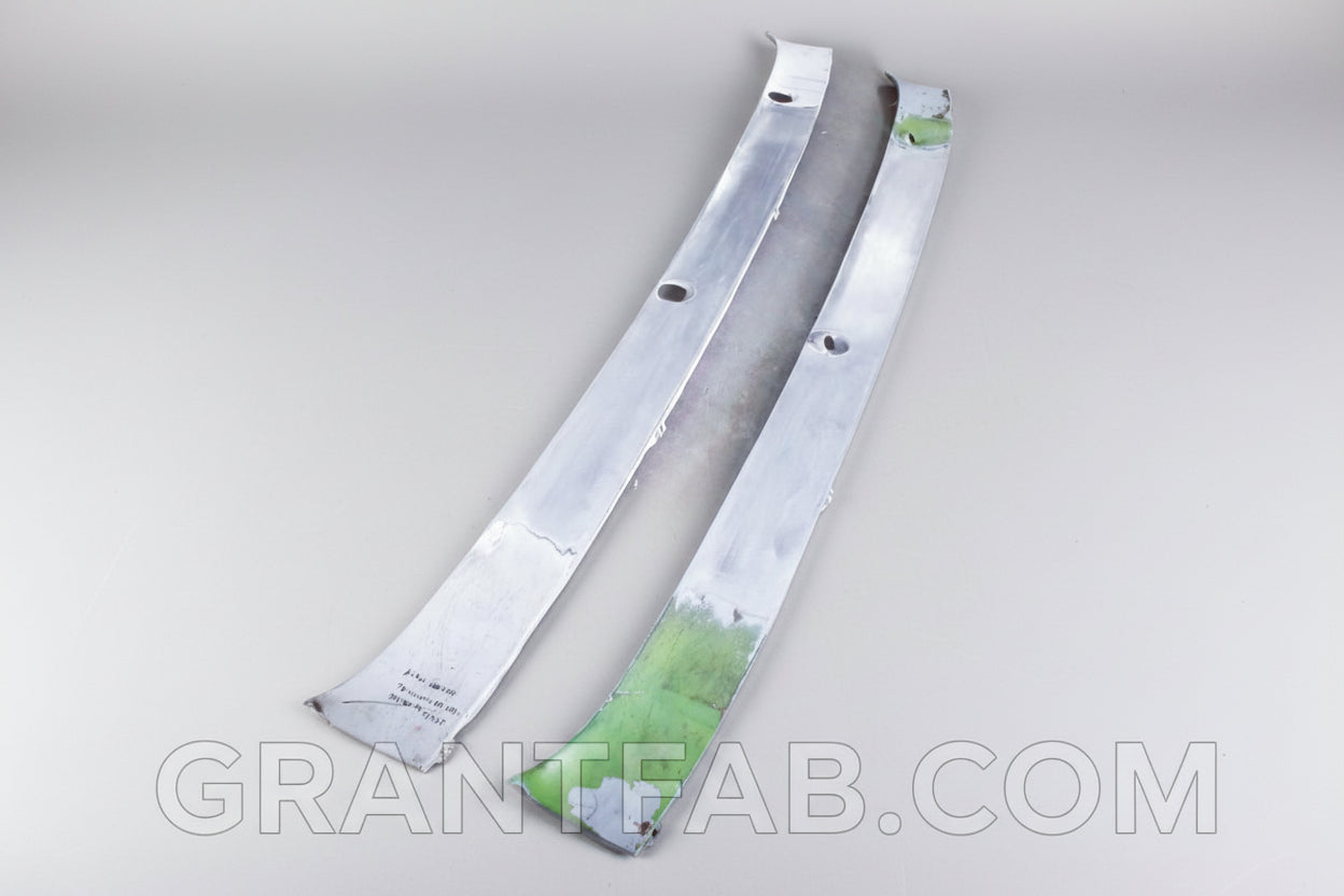 A shaved wiper cowl for a 81-87 Chevy/C10 vehicle, displayed in a silver color 