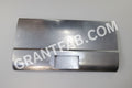 A silver sheet metal auto part with a box location at the center, designed for a Chevy S-10 vehicle.