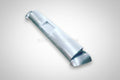 A silver-colored rollpan for a Ford F-250/ F-350 with a curved shape and end caps.