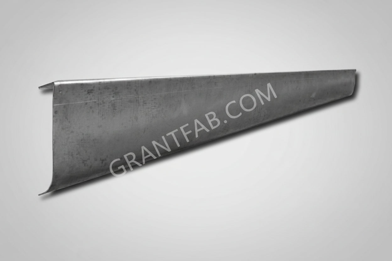 A gray metal rollpan designed for a 73-87 Chevy truck.