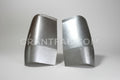 A pair of silver taillight fillers for a Dodge vehicle, showing the front view of the product.