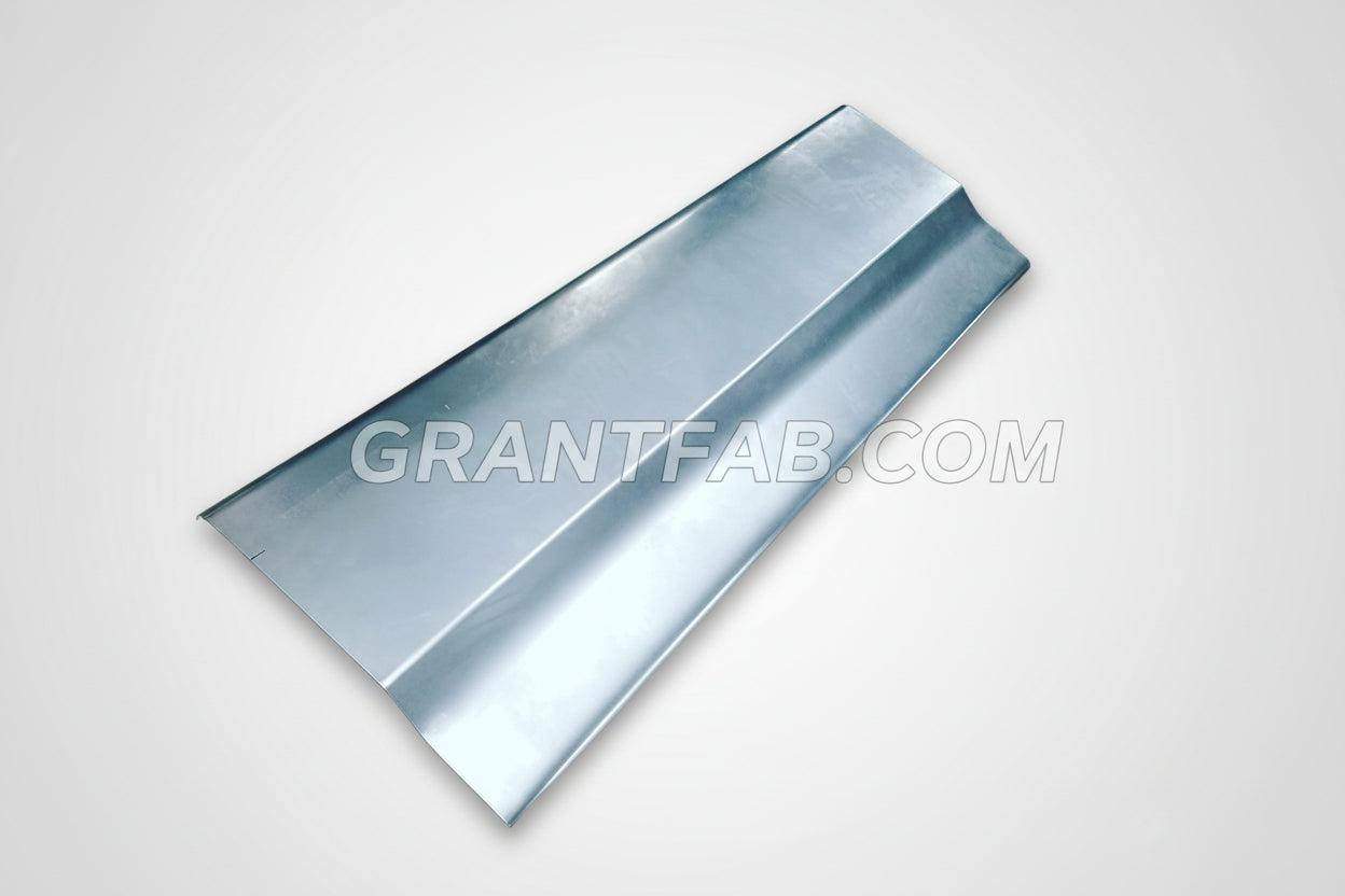 A silver tailgate skin for a 73-87 Chevy Truck.